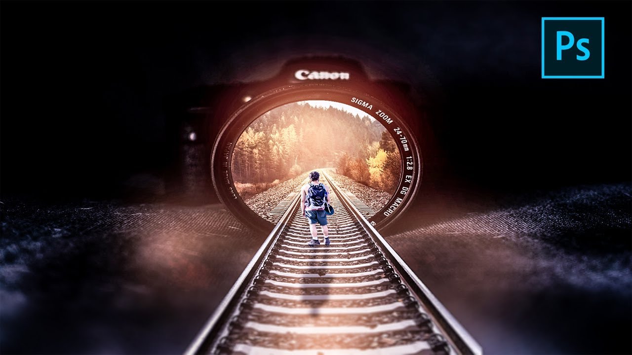 Photo Manipulation | Rail Inside Camera |  Adobe Photoshop 2019