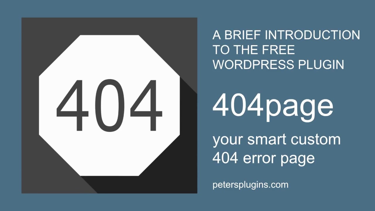 A brief Introduction to the free WordPress Plugin 404page