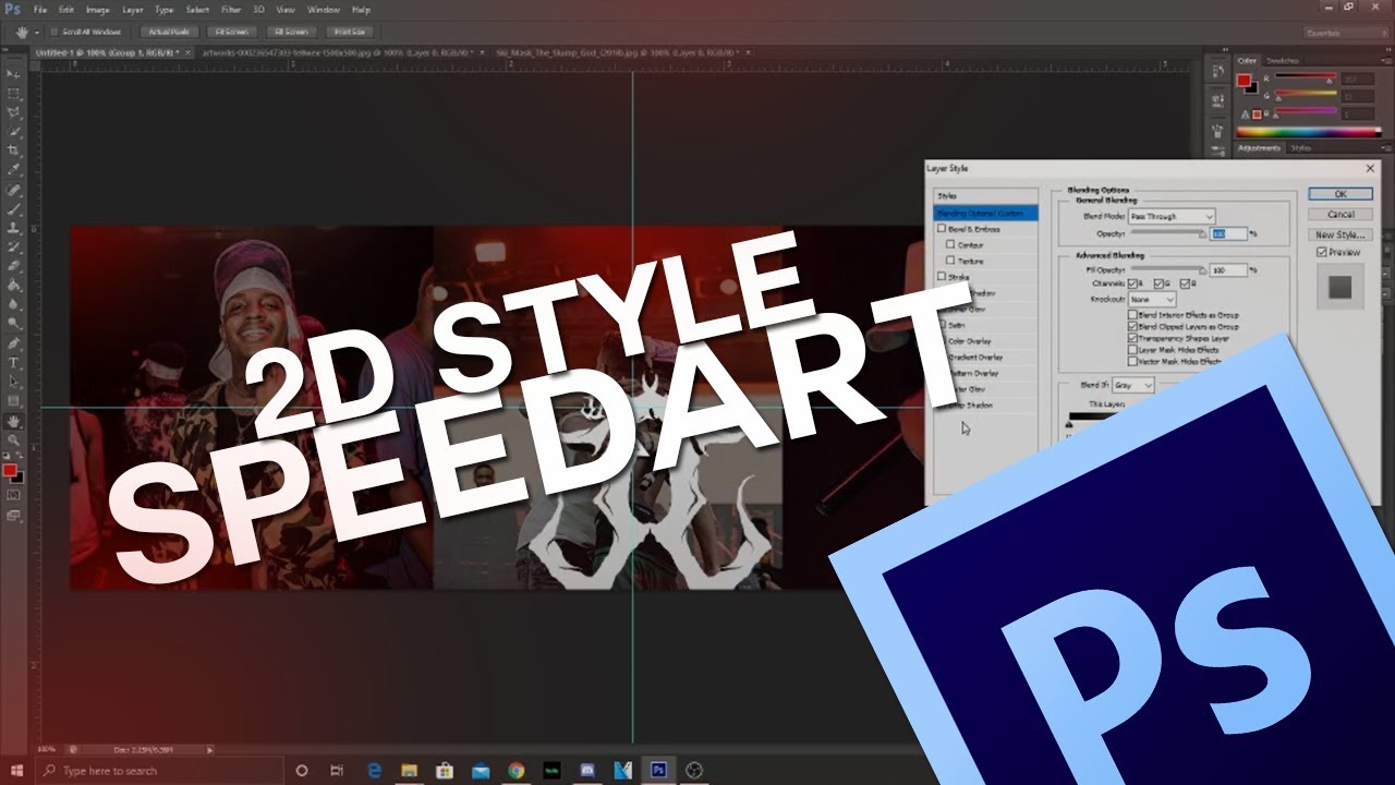 2D social media header speedart (photoshop tutorial #1)