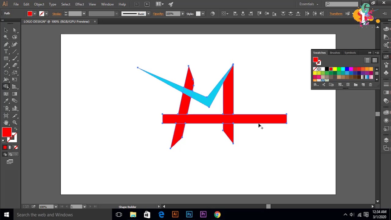 How to make a || 3D logo design with illustrator CC 2015 || Tutorial 01 ...