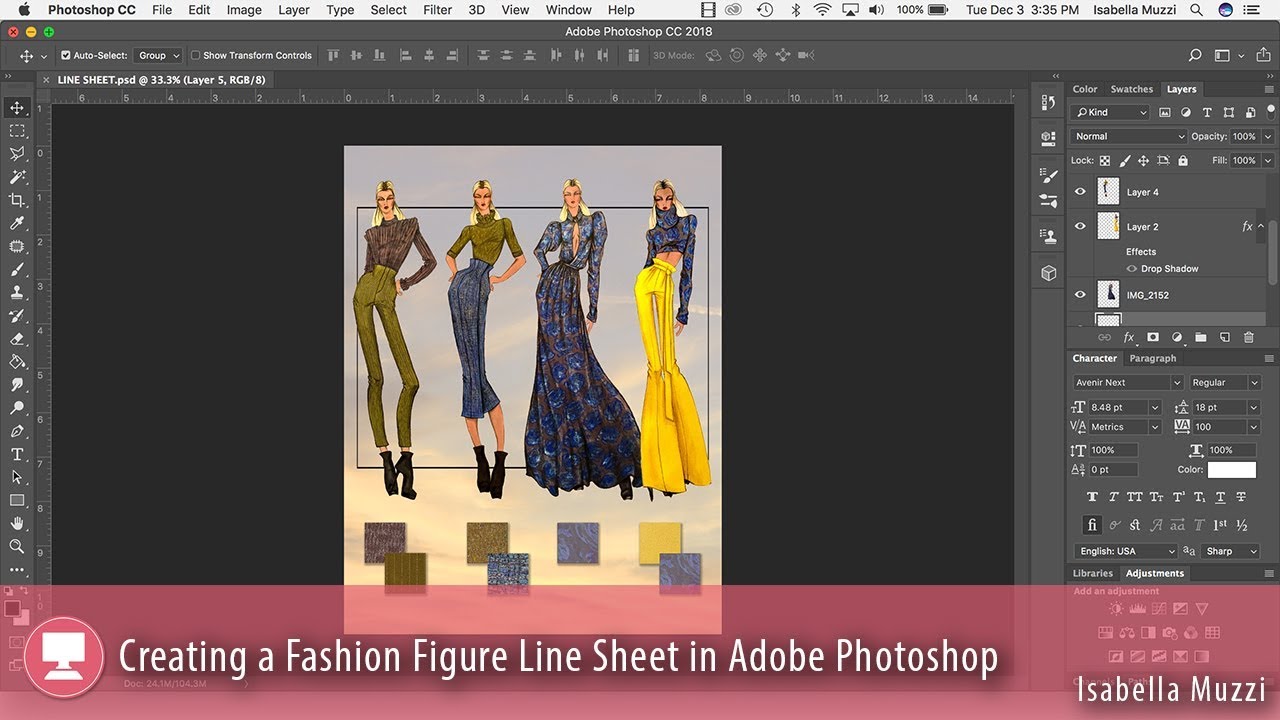 Creating a Fashion Figure Line Sheet In Adobe Photoshop