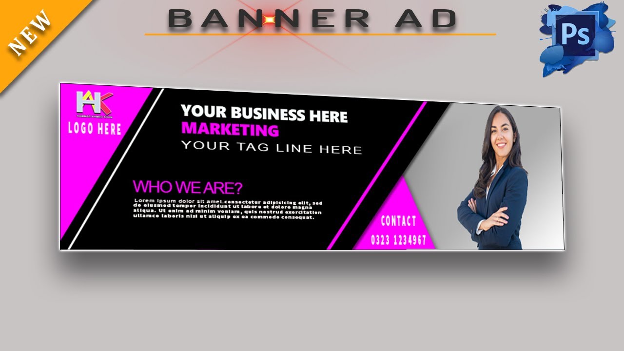 Create Custom Banner AD | Easy Way  | In Adobe Photoshop  2k20