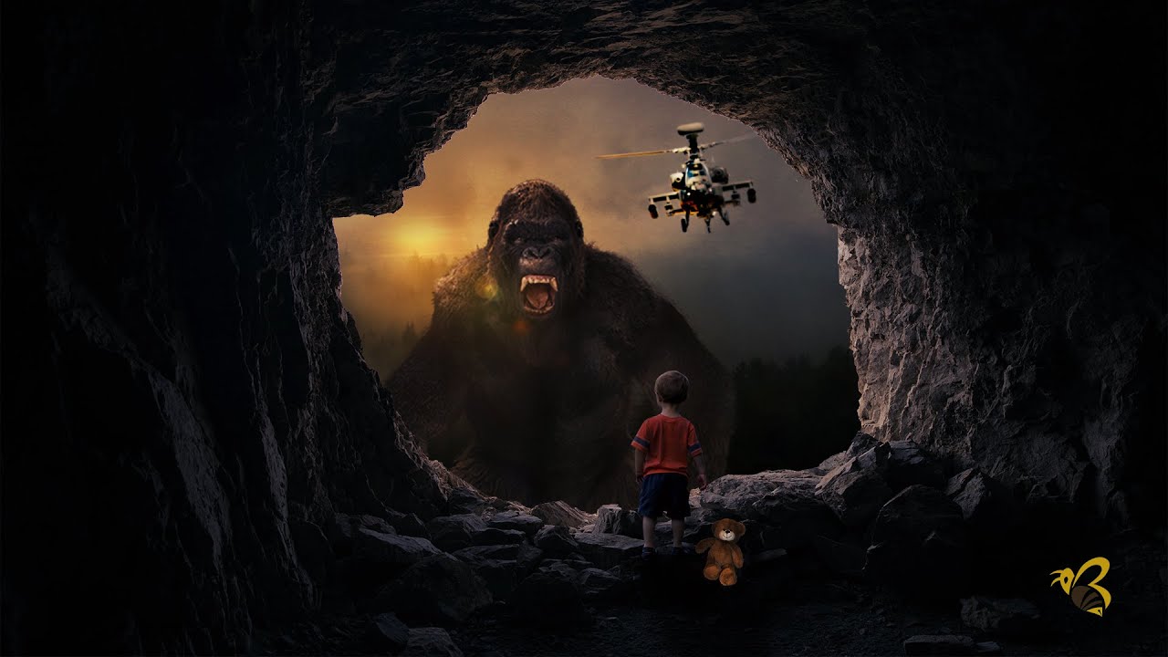 How to make surreal 'The Giant Gorilla' in Adobe Photoshop