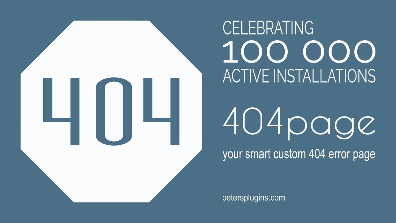 Celebrating 100000 active Installations of my free WordPress Plugin 404page