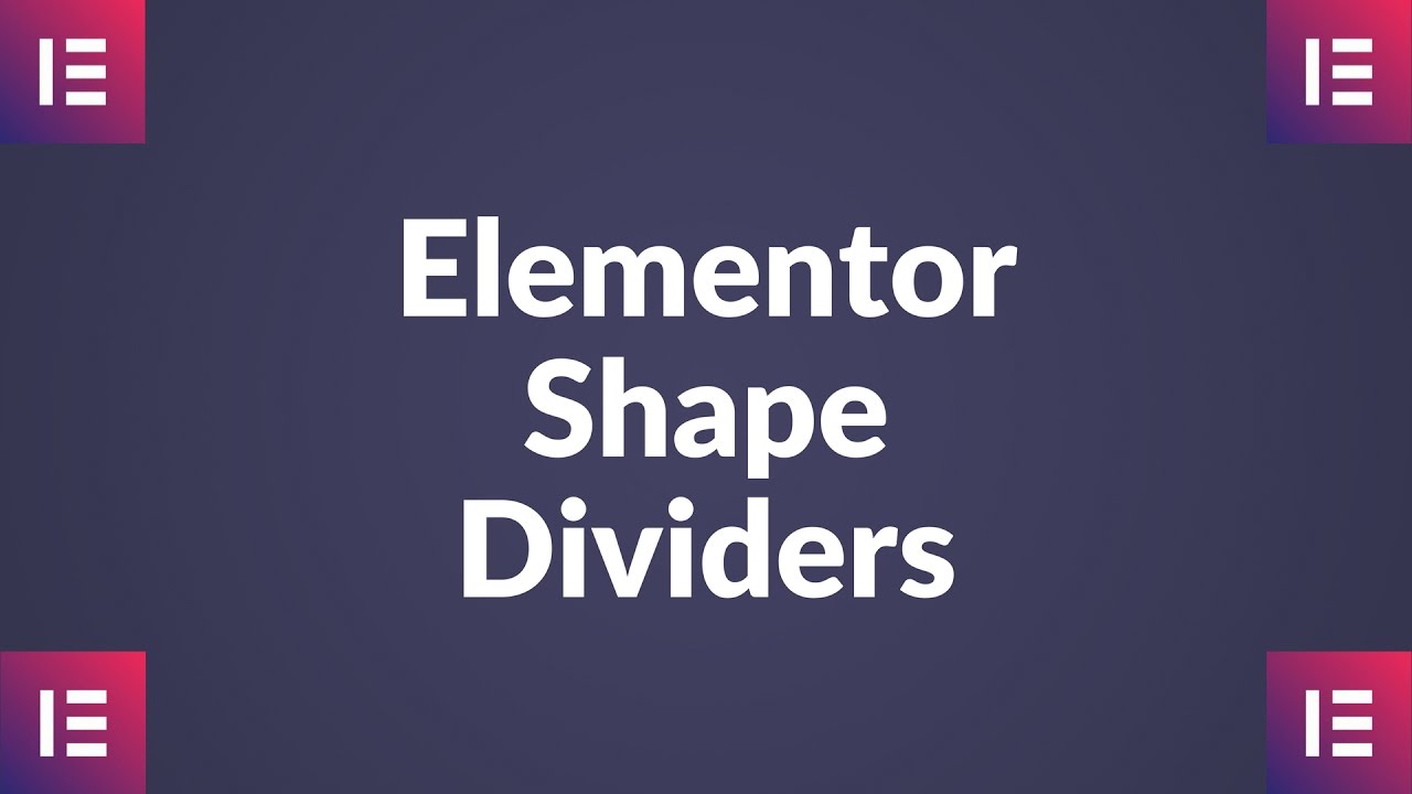 Elementor Page Builder Plugin - Shape Dividers