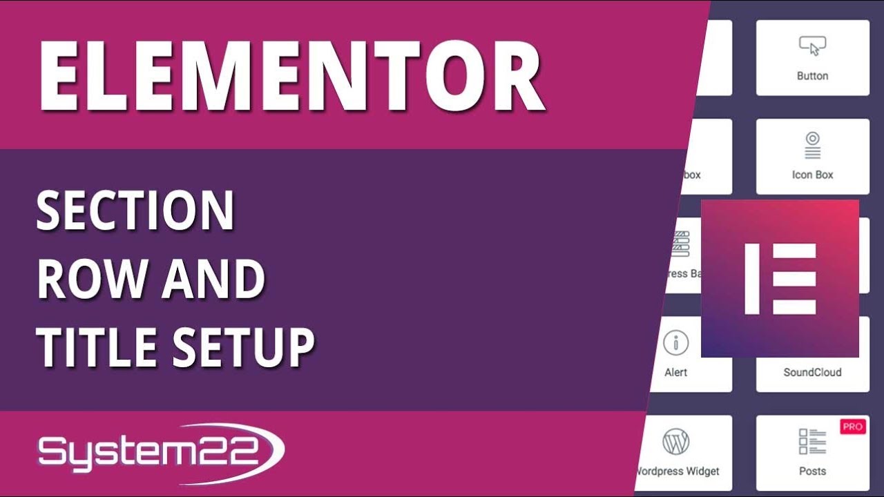 Elementor WordPress Plugin Section Row And Title Setup