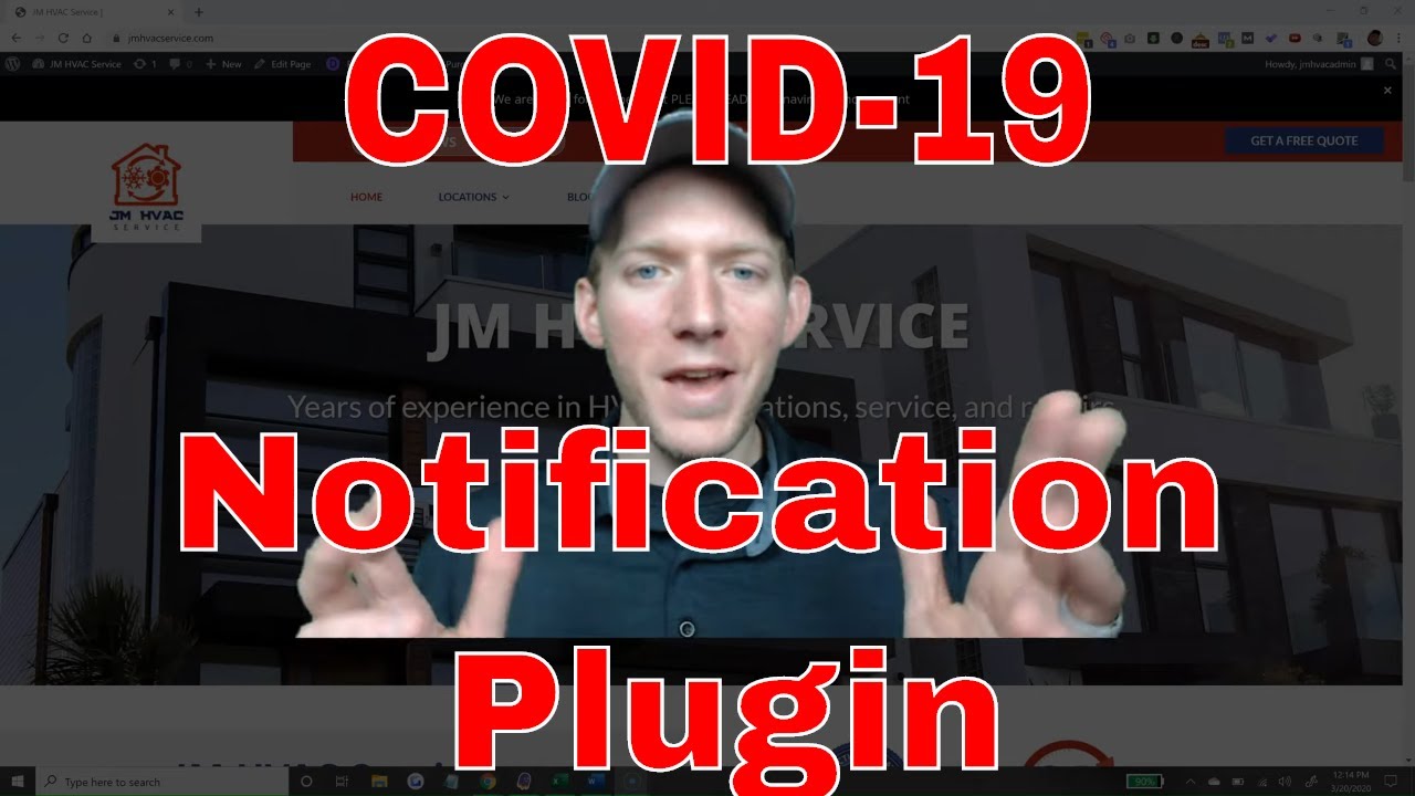 Simple COVID-19 (Coronavirus) Notification Plugin For Wordpress Sites | EZ Tutorial w/ Script