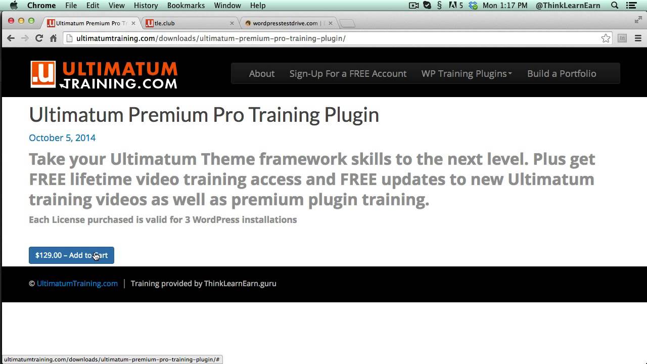 get FREE access to wordpress training and resell my ultimatum dashboard plugin