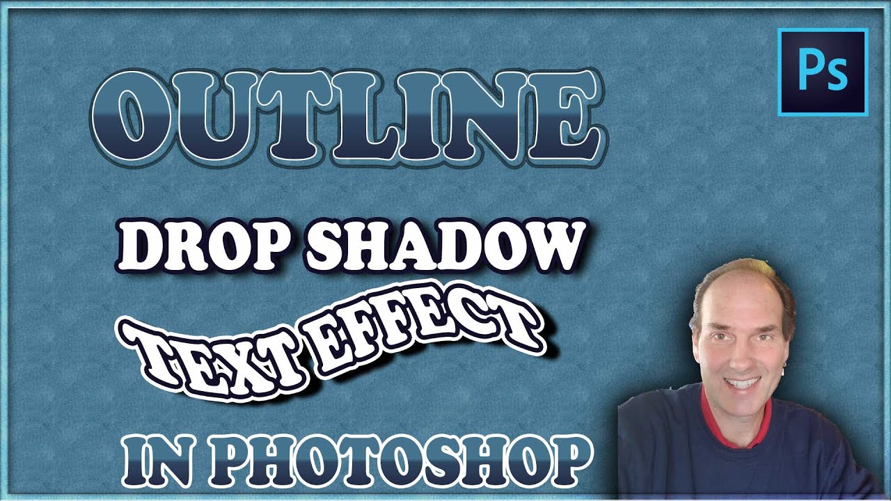 Outline Drop Shadow Text Effect In Photoshop | Adobe Photoshop CC Tutoriial