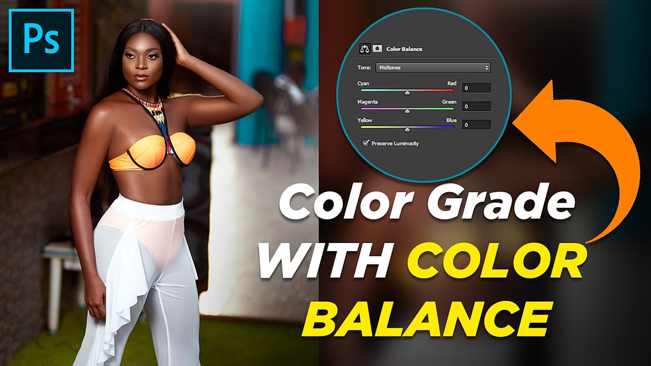 How To Color Grade with COLOR BALANCE in Adobe PHOTOSHOP