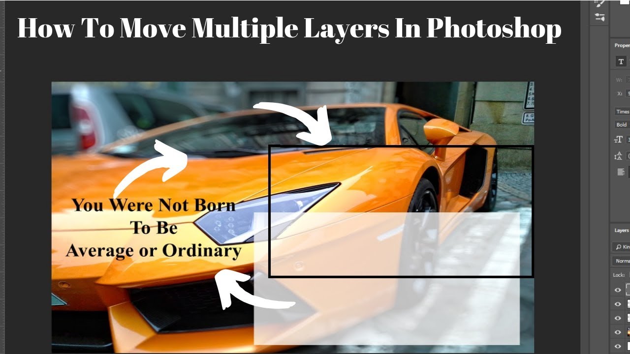 How To Move Multiple Layers In Photoshop | Photoshop CC Tutorial