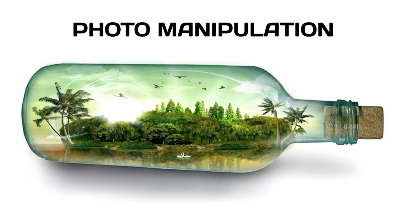 Simple photoshop tutorial island bottle photo manipulation