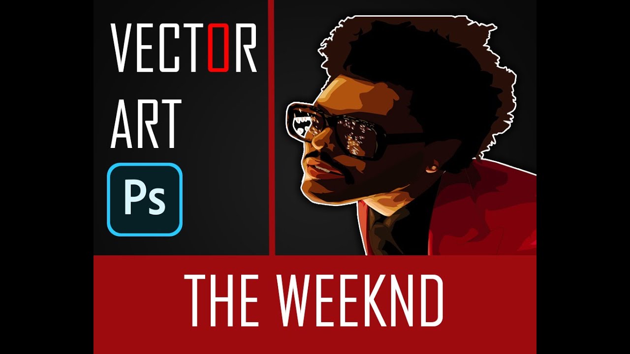 THE WEEKND - VECTOR ART (CARTOON) ADOBE PHOTOSHOP CC