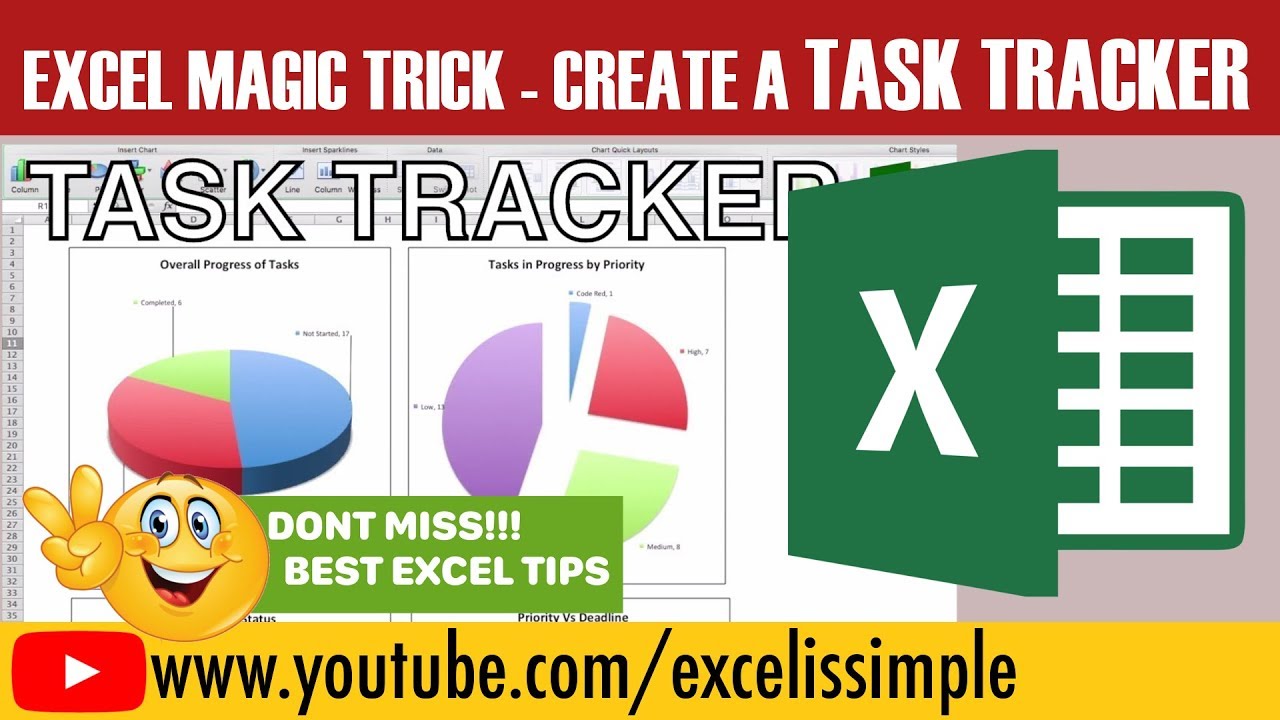 How to design your own task tracker, To Do List in excel with dashboards, reports and charts