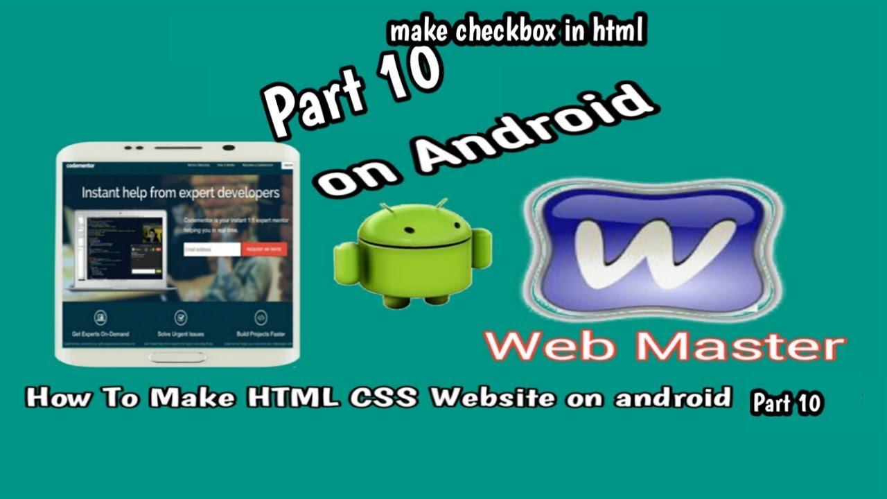 [How To make HTML CSS website on android part 10] make check box with HTML on android Device