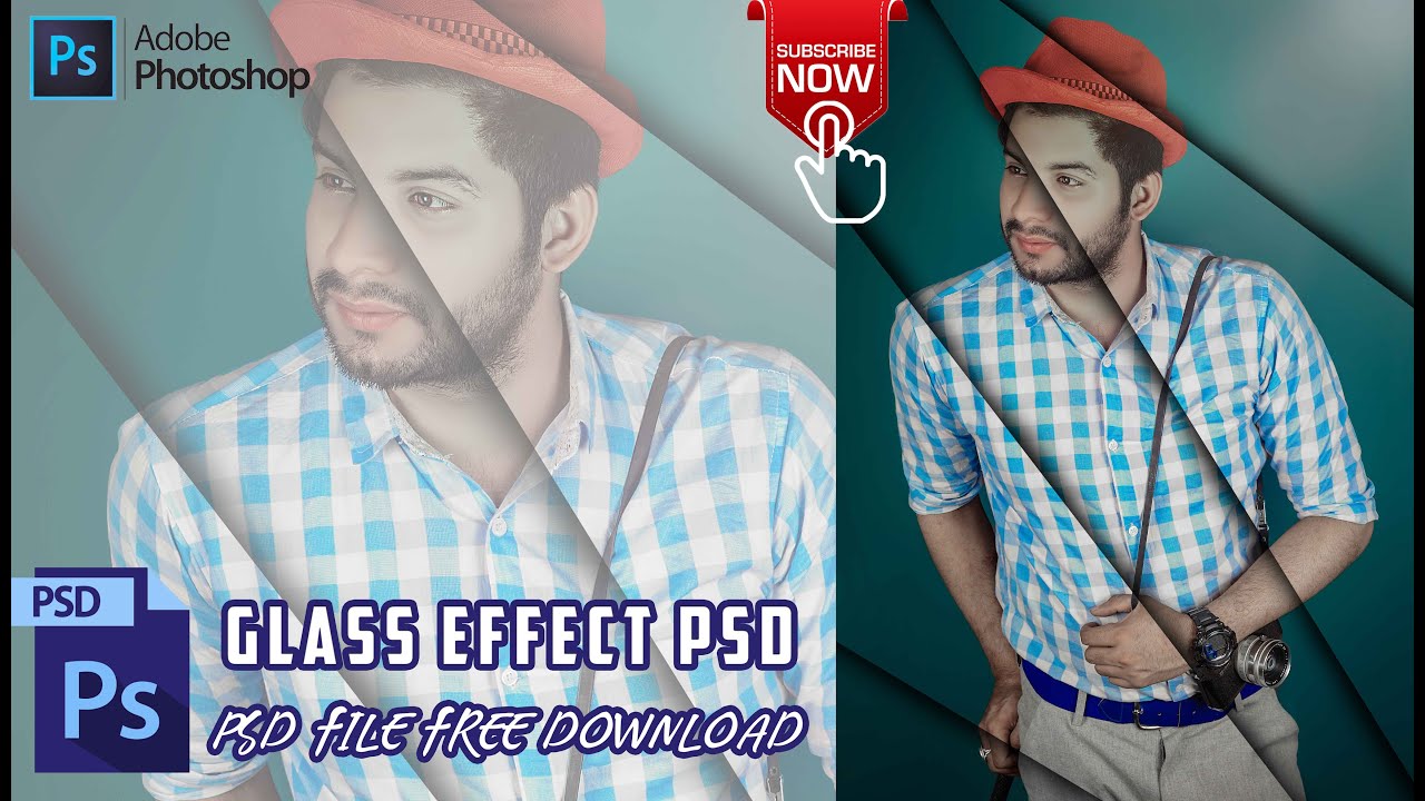 photoshop cc tutorial How To Create Glass Effect in Adobe Photoshop PSD File Free Saad bbc studio