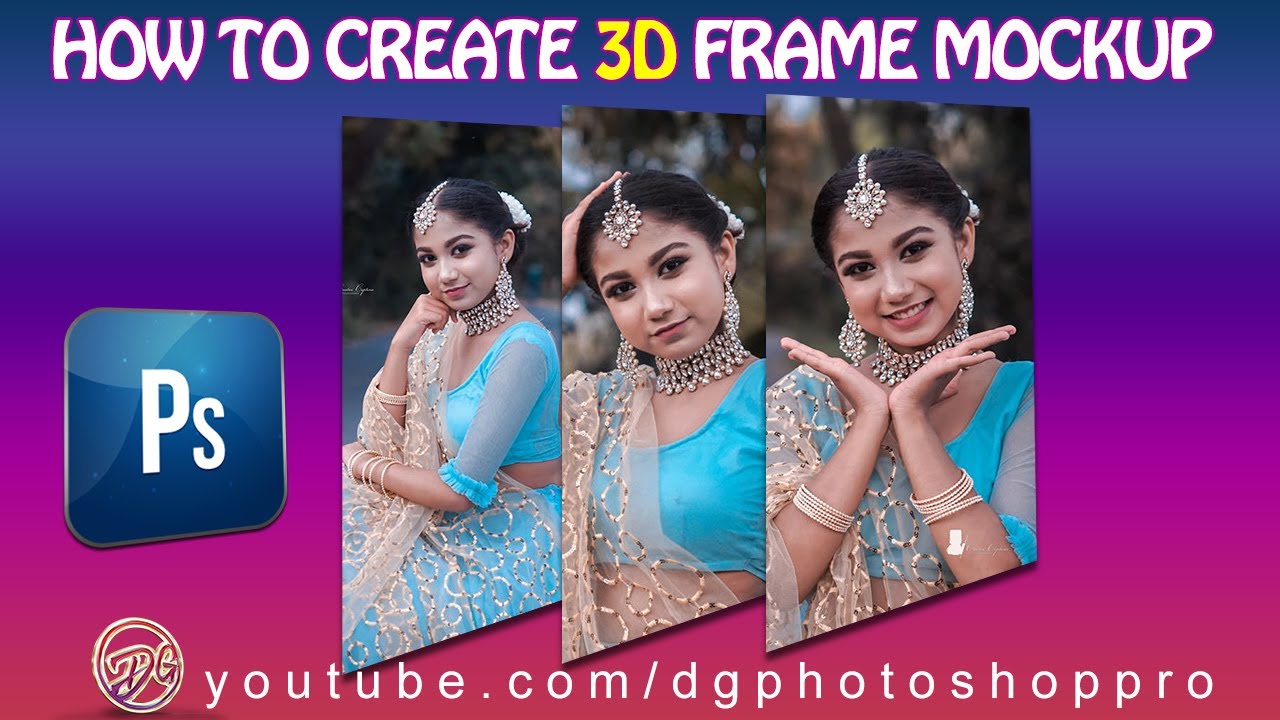 How to Create 3D Frame Mockup in Photoshop Tutorial in Urdu&Hindi