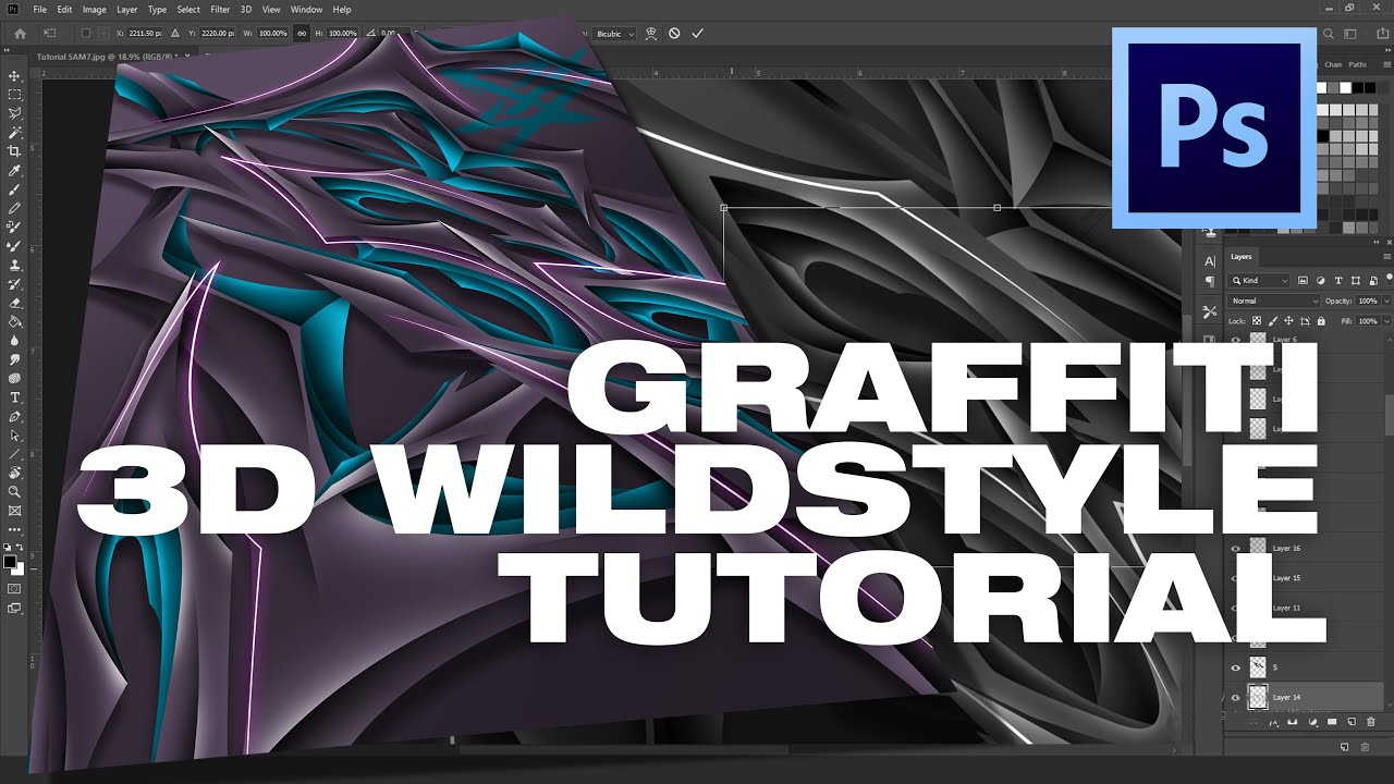 SAMSEVEN - Graffiti 3D Widstyle Tutorial with Adobe Photoshop