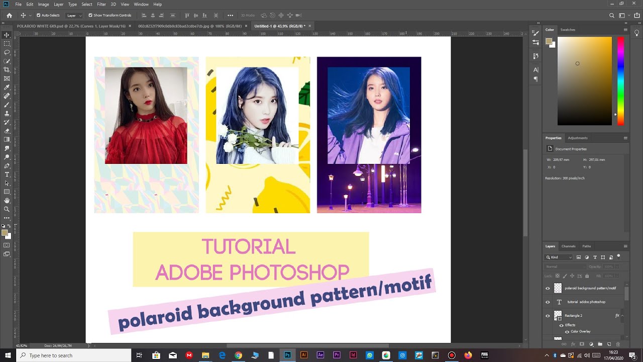 CARA BIKIN BACKGROUND POLAROID BERMOTIF [ TUTORIAL POLAROID BACKGROUND PATTERN-ADOBE PHOTOSHOP]