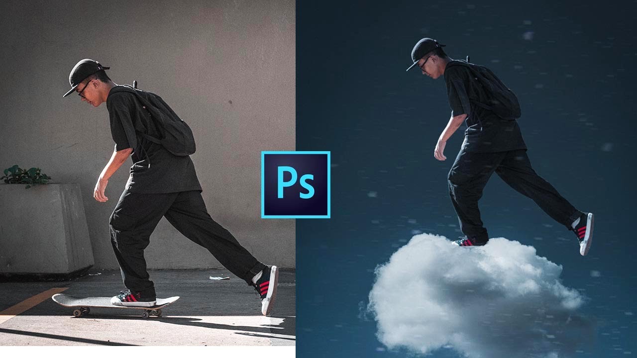 Man Riding on the Cloud | Simple Photoshop Tutorial