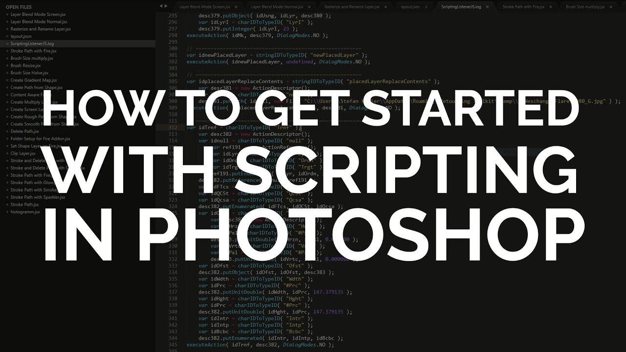 How to get started with Scripting in Photoshop