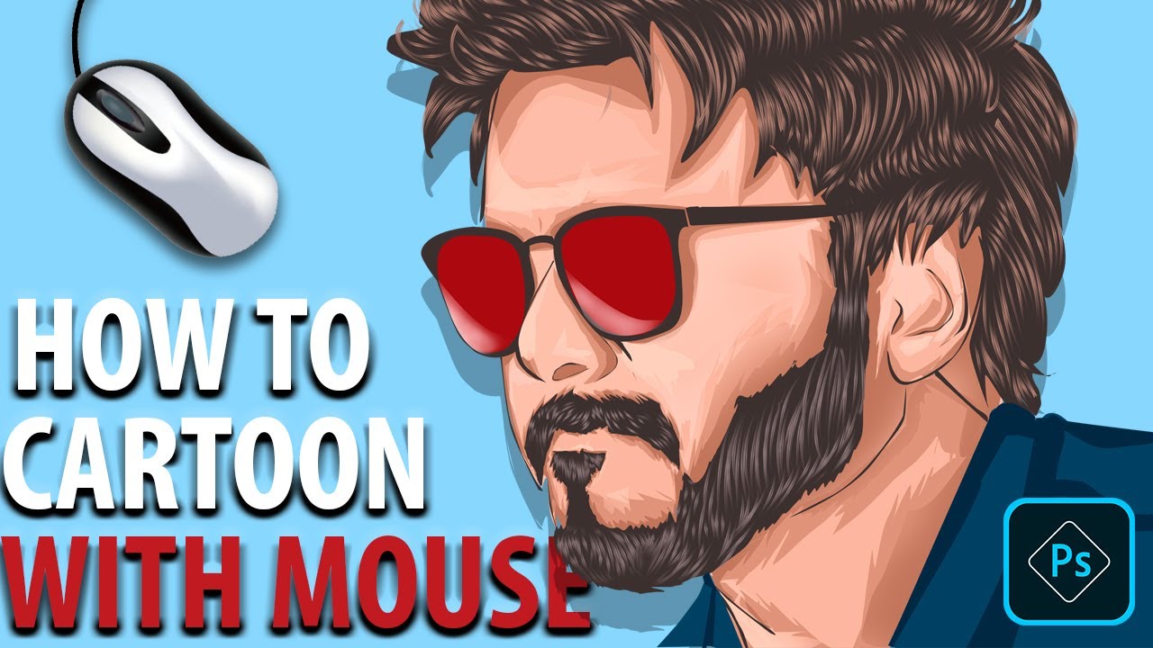 HOW TO CARTOON YOURSELF| ADOBE PHOTOSHOP TUTORIAL |MOUSE AND PENTOOL ONLY|PART 1