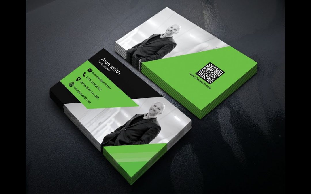 Business Card Design in Adobe Photoshop || green & Black || back side