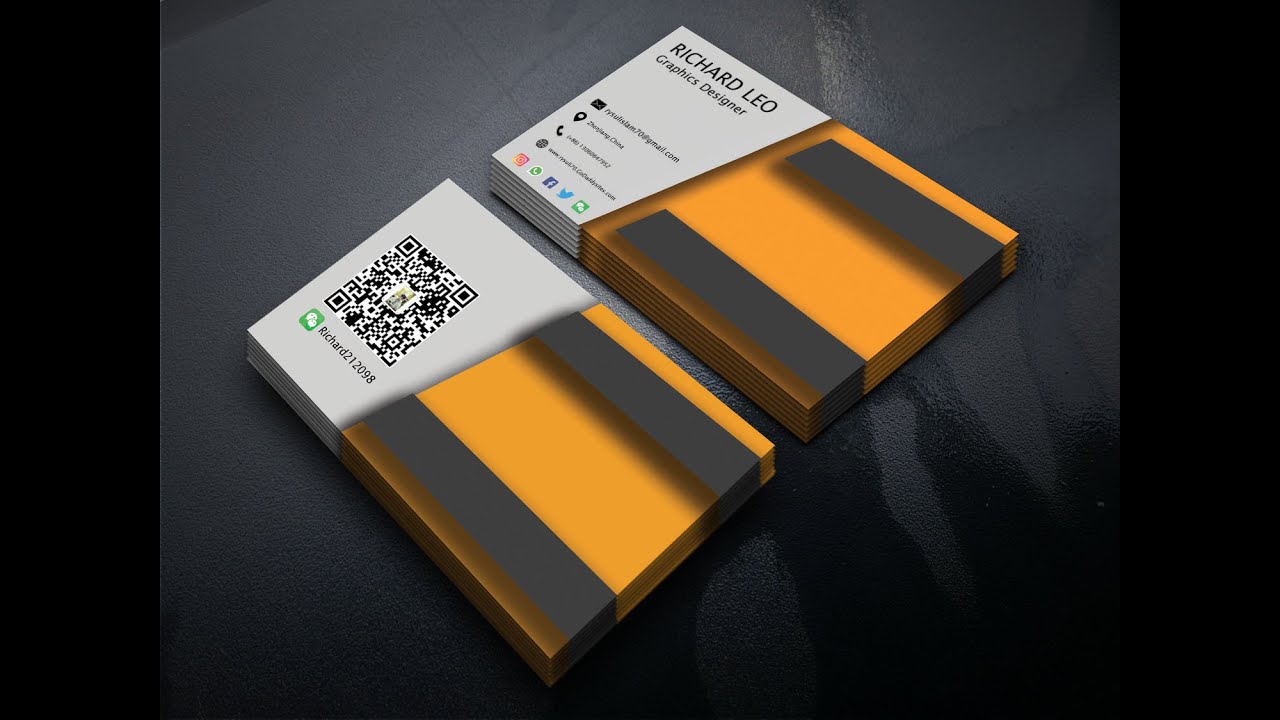 Business Card Design in Adobe Photoshop || Front side.