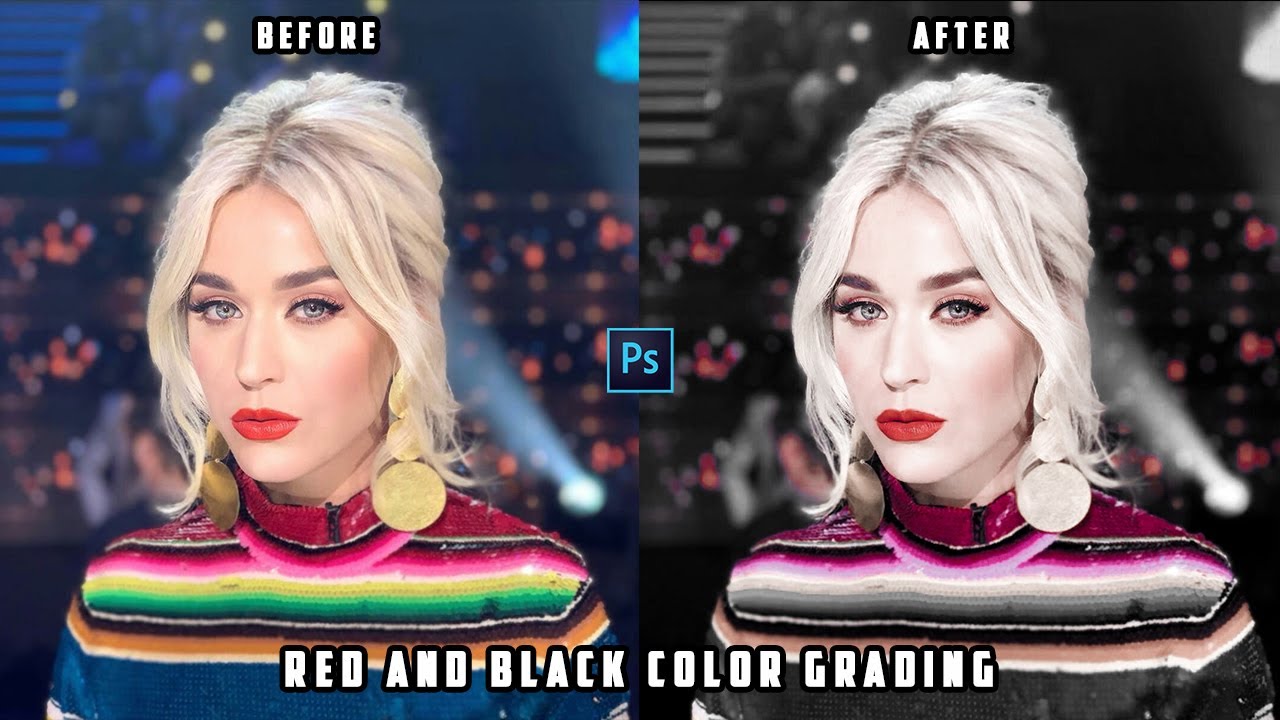 Red and Black Color Grading in Photoshop | Camera Raw Filter | Adobe Photoshop