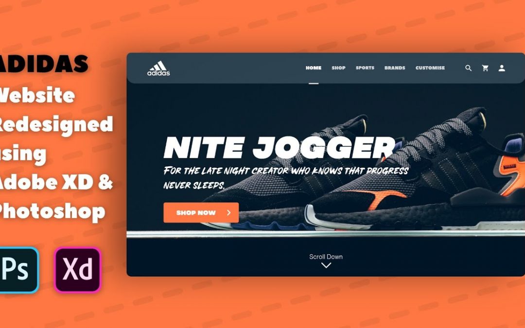 Adidas Website Redesigned using Adobe XD & Photoshop | Speed Tutorial | Designster