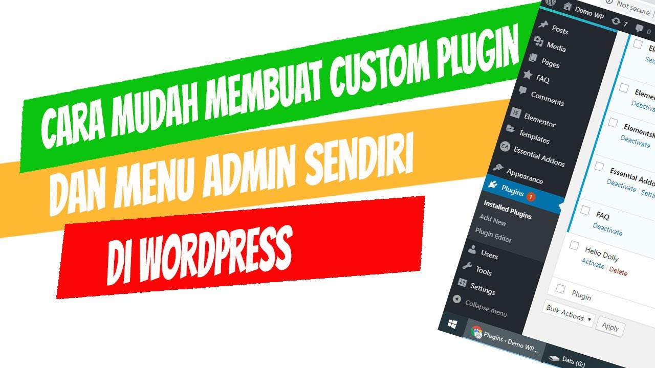 Cara membuat custom plugin dan menu admin sendiri di wordpress