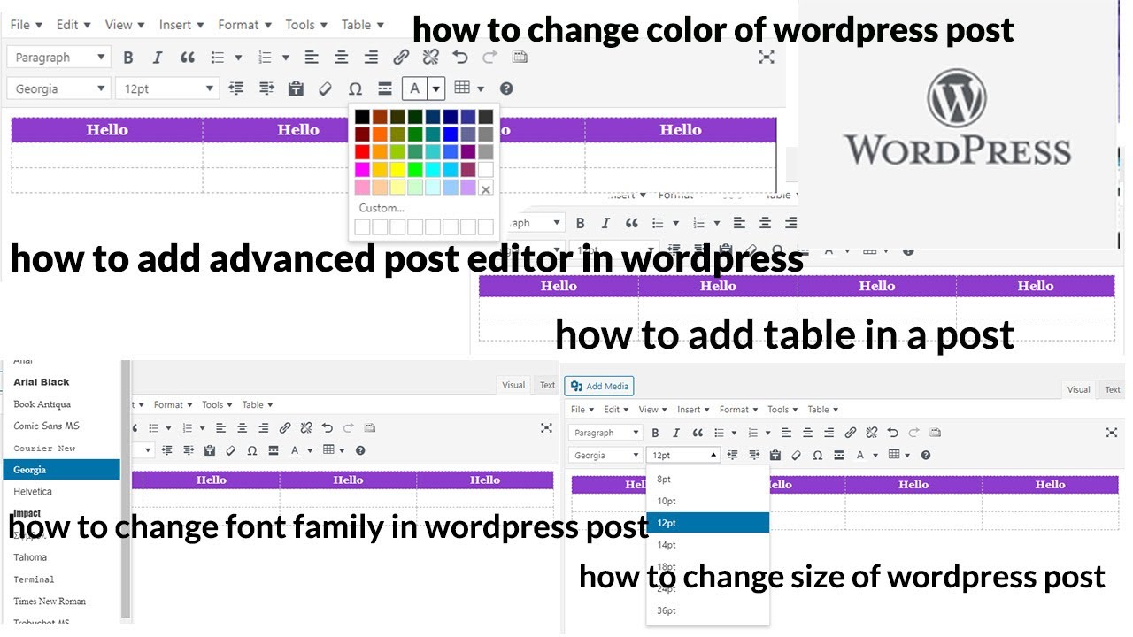 How To Add Advanced Post Text Editor in Wordpress | Add Table in Post | Stylish Blog Post