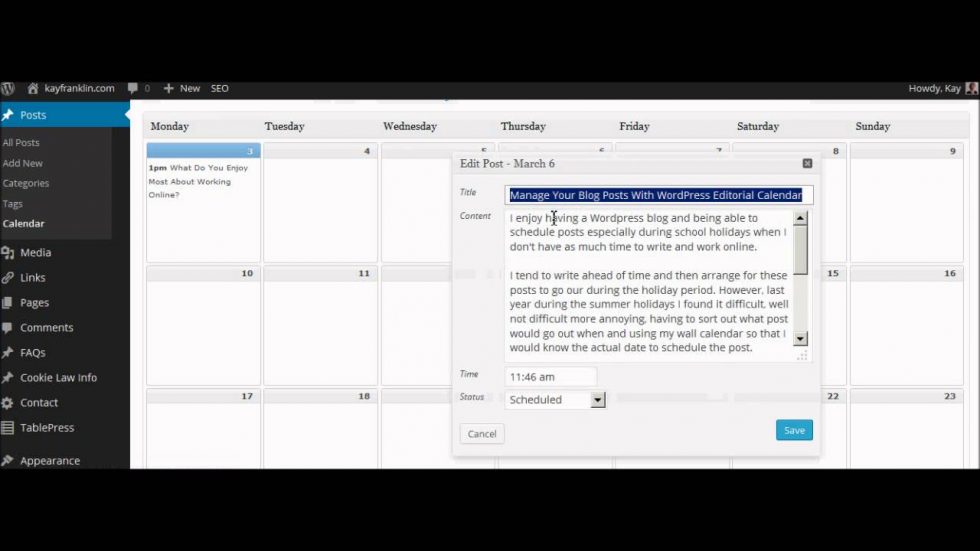 WordPress Editorial Calendar Plugin Review Dieno Digital Marketing