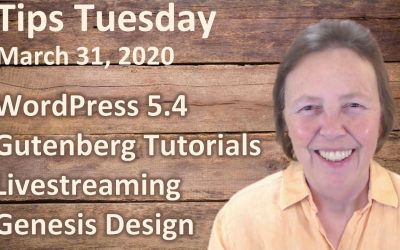 search engine optimization tips – WordPress 5.4, Gutenberg, Livestreaming, Genesis Design – Tips Tuesday 3/31/20