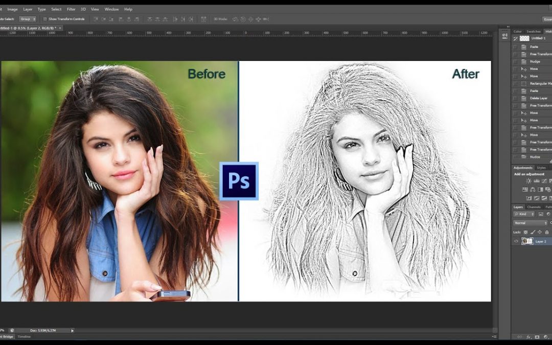 Photoshop Tutorial: Pencil Sketch on Photoshop, How to Transform Photos