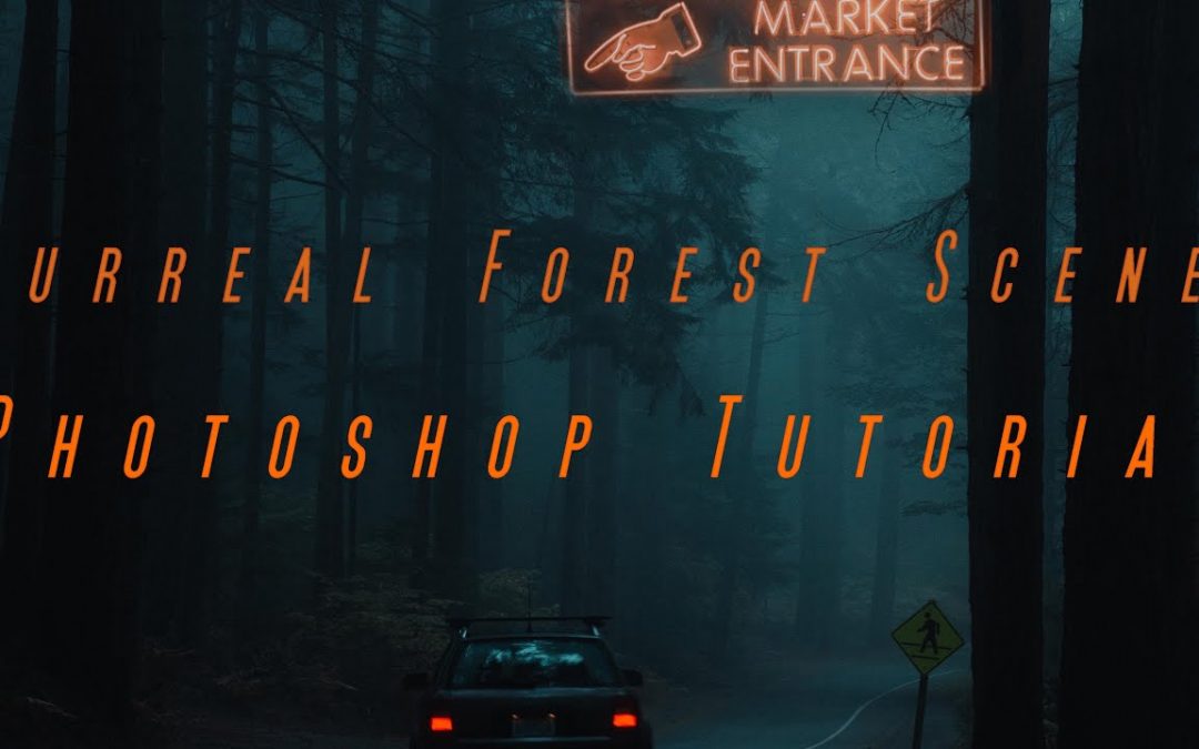 Surreal Neon Sign Forest Scene Photoshop Tutorial