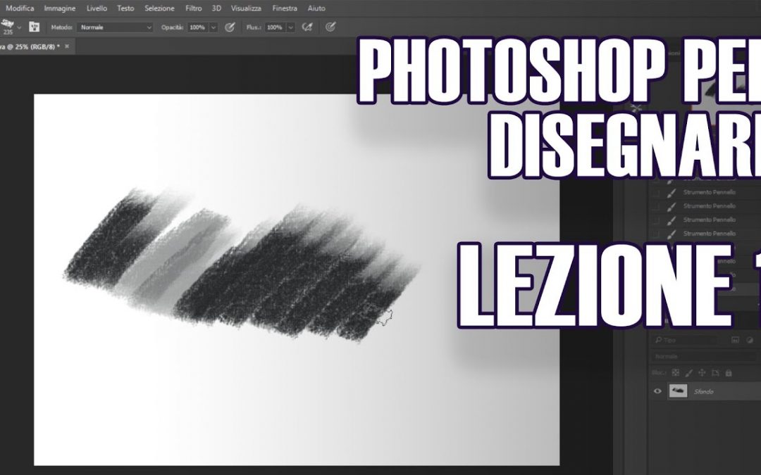 PHOTOSHOP PER DISEGNARE – CORSO BASE ITA – LEZIONE 1: interfaccia, pennelli, livelli