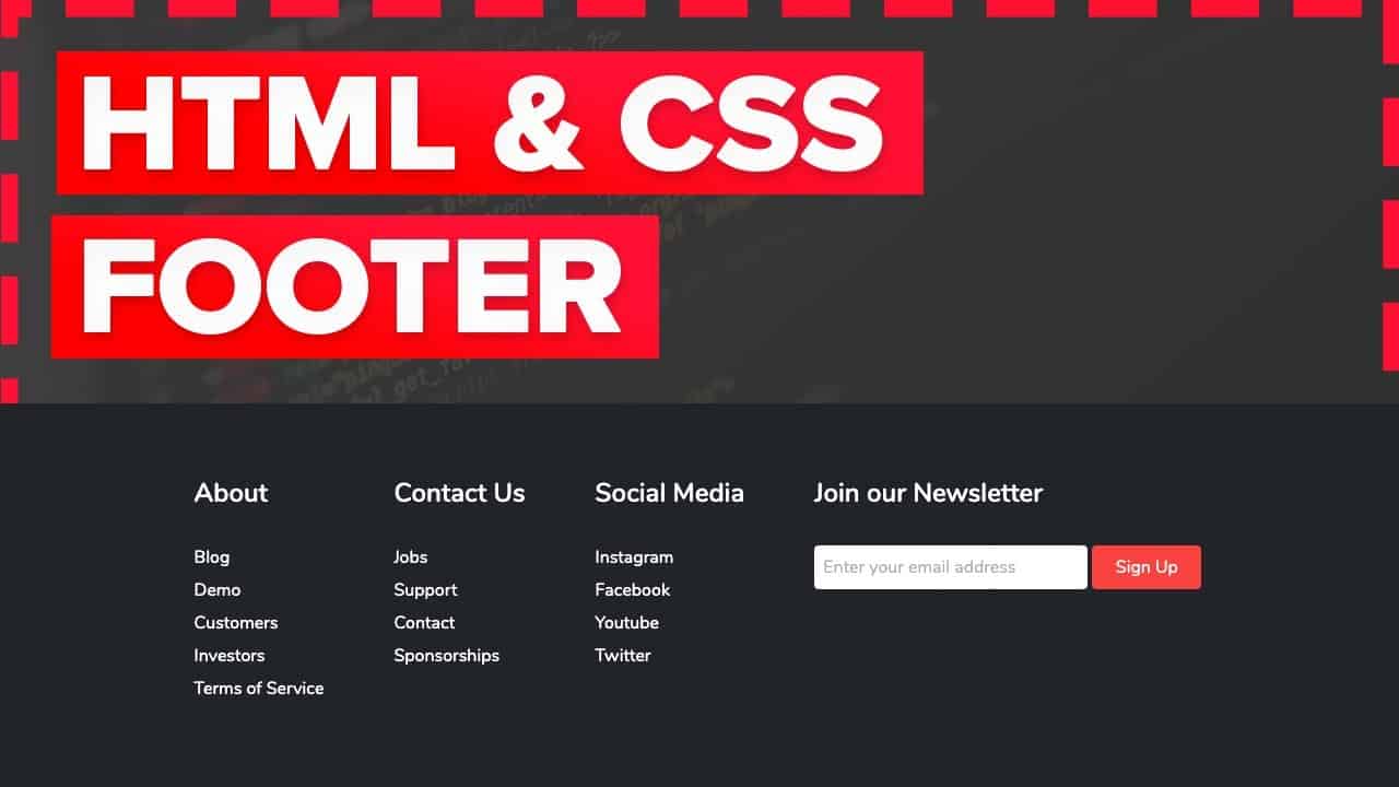 Do It Yourself Tutorials How To Make A Footer In HTML And CSS For 