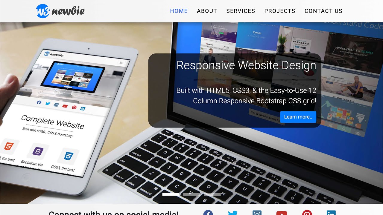 Code A Complete Responsive Website with HTML5, CSS3, Bootstrap 4 & VS Code - Complete Website Course