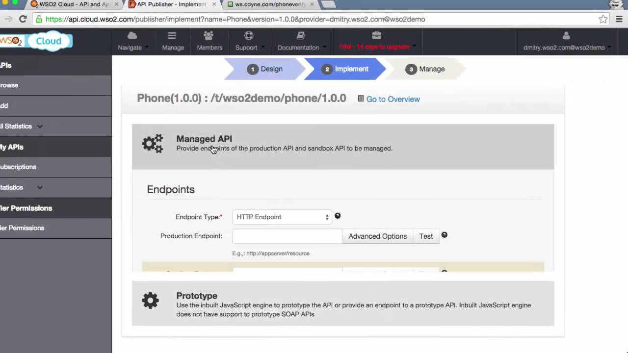 Create a simple API and publish to your web portal, WSO2 API Cloud Tutorial 1