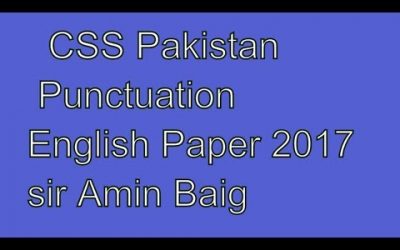 Punctuation, CSS English Compulsory, Past Paper 2017, Best tips VerbalAbility, (CSS FA BA) AminBaig