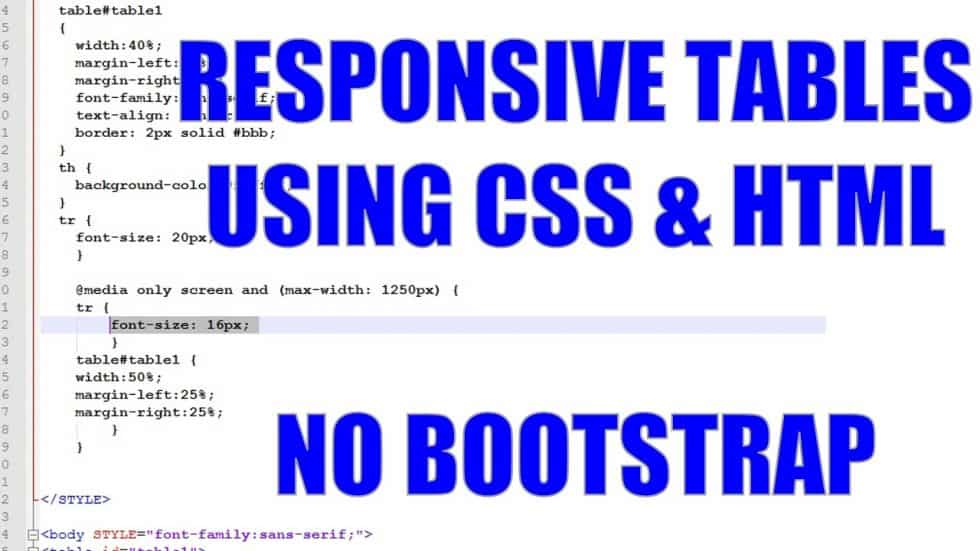 Simple Responsive Tables In CSS And HTML Without Bootstrap | Dieno ...