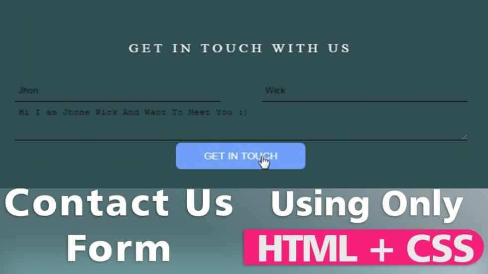 how to create contact us page in html css