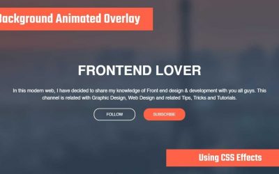 Background Blur Overlay | Smooth Animated Landing Section | CSS Overlay