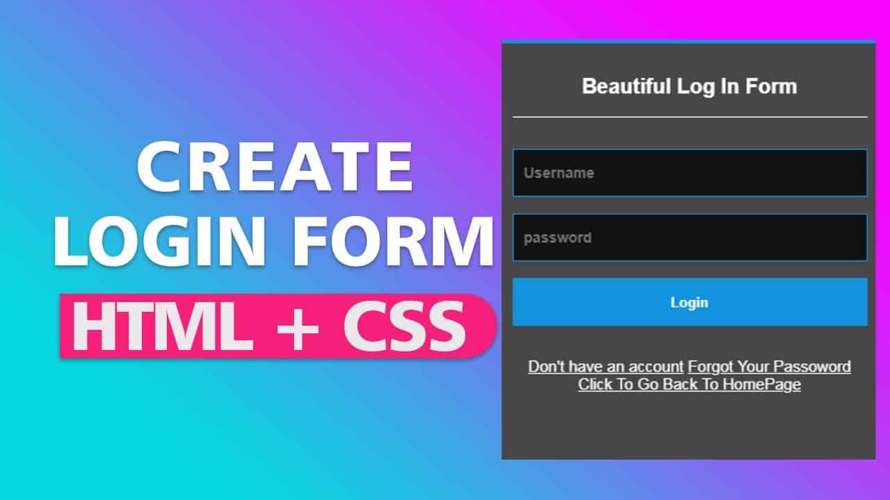 How To Make a Beautiful Sign In Form Easily Using HTML/CSS | WalkIntoPC