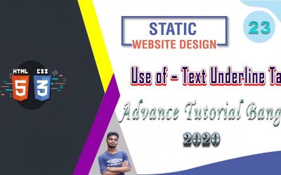 Web Design [23] How To Web Design Html And Css "Use of – Text Underline Tag" Bangla Tutorial 2020