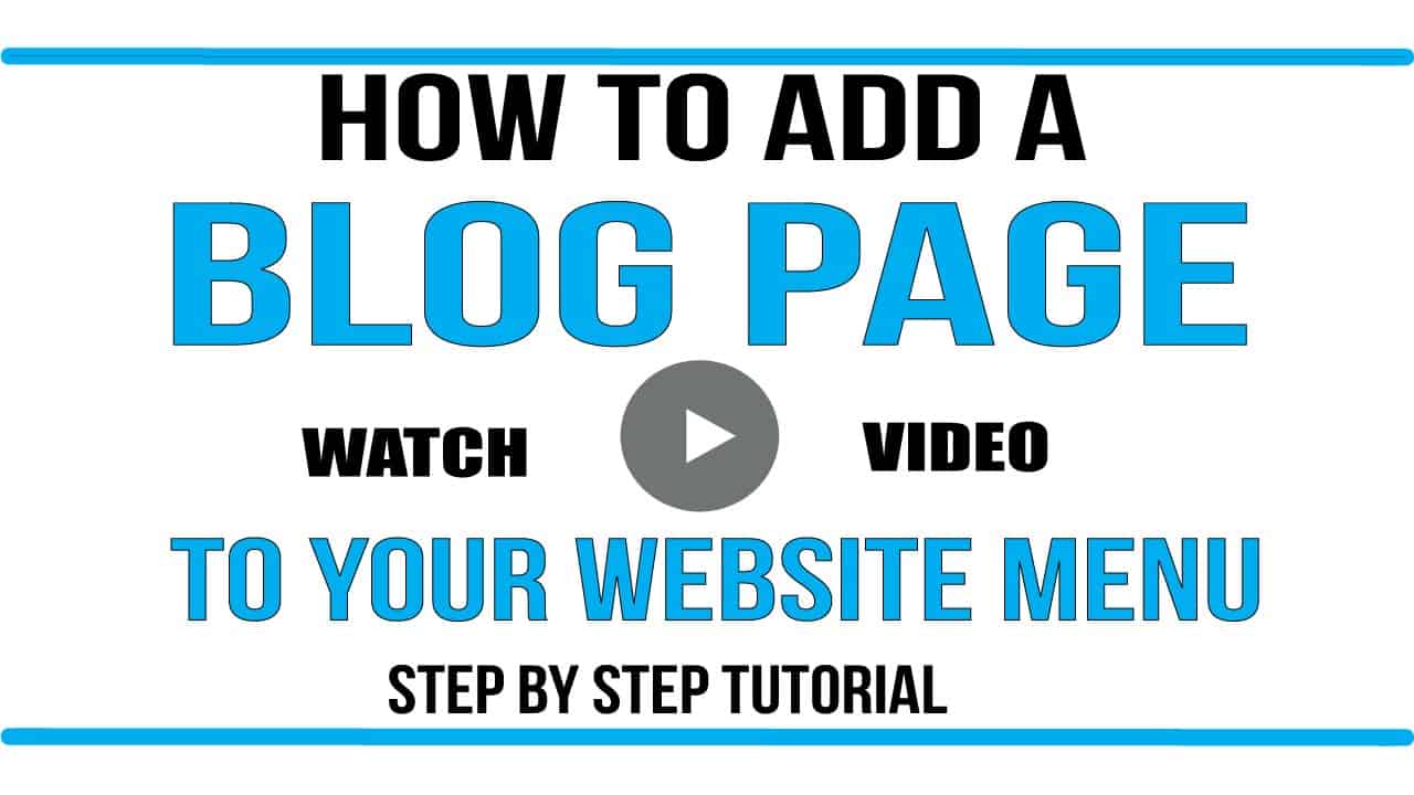 How to add blog page to your home page menu