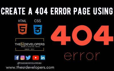 Create a 404 Error Page Using HTML & CSS #thesrdevelopers #webdesign #404ERROR #HTML #CSS