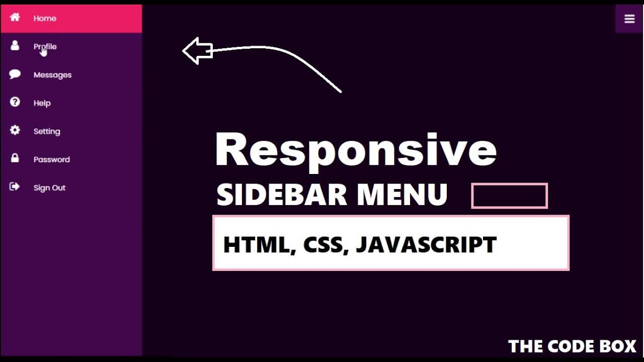 How to Create Responsive Sidebar Menu Using Html CSS & Javascript ...