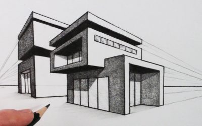 Do It Yourself – Tutorials – How to Draw a House in Two Point Perspective: Modern House